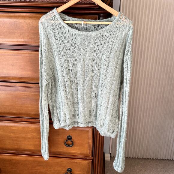 Free People Alpaca Wool Blend Angel Soft Pullover Mint Sweater Size S - Picture 2 of 9